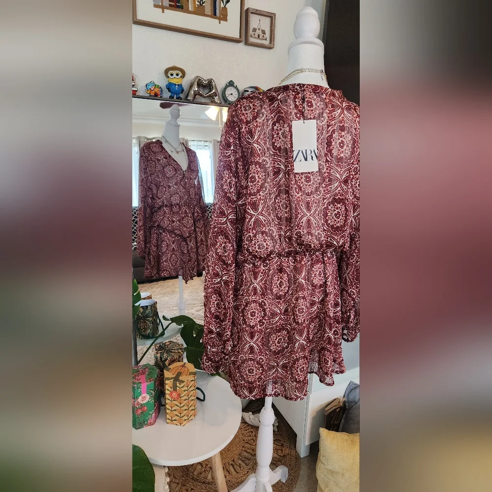 Zara Printed Mini Dress - Picture 7 of 12
